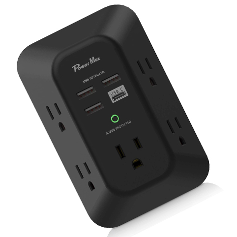 Factory Price Multi Plug Outlet Extender Outlet 4 USB Ports 6 Wall Outlet Widely Space (3 Sided) Wall Adapter Power Strip Surge