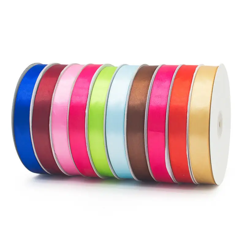 Hot Sale Factory Mixed Colors Double Faced Smooth 100% Polyester 196 Colors 1 Inch 25mm Satin Ribbon