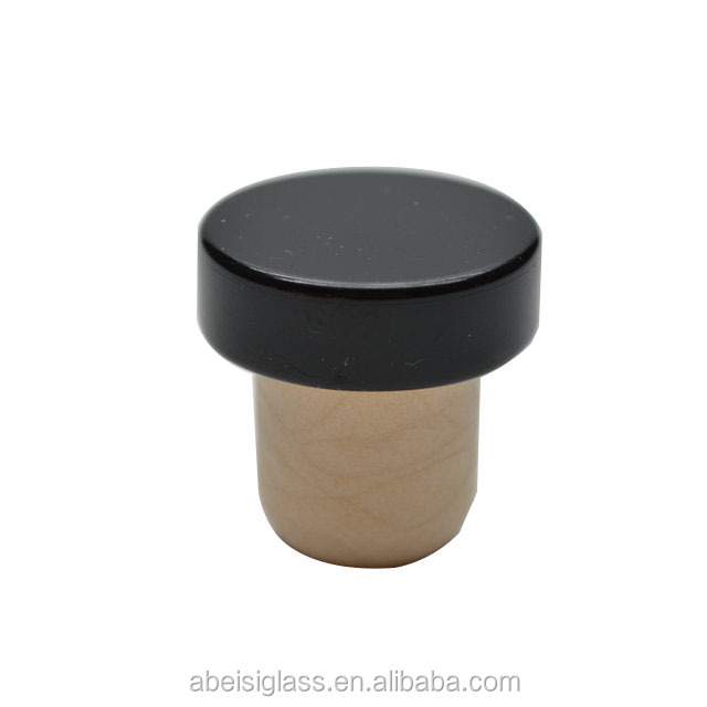 19.5mm T shape synthetic cork with aluminum cap for spirits bottle
