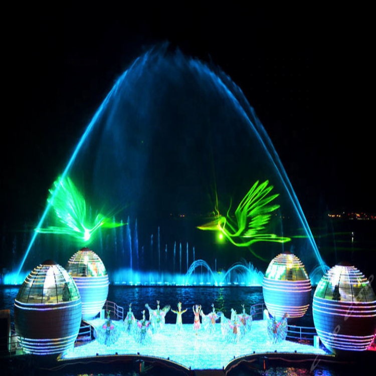 Lake Floating 7D Hologram Big Water Screen Movie Projection Dancing Fountain Laser Show