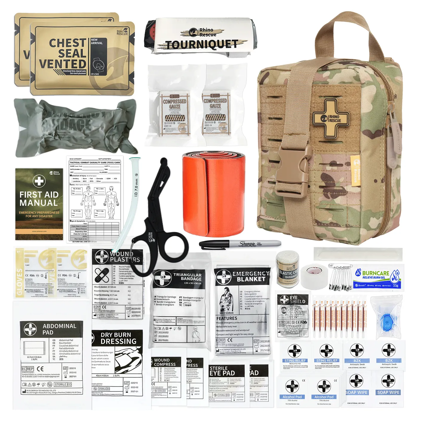 Tactical Individual First Aid Kit IFAK Survival Trauma Kit for Outdoor Tactical Bag