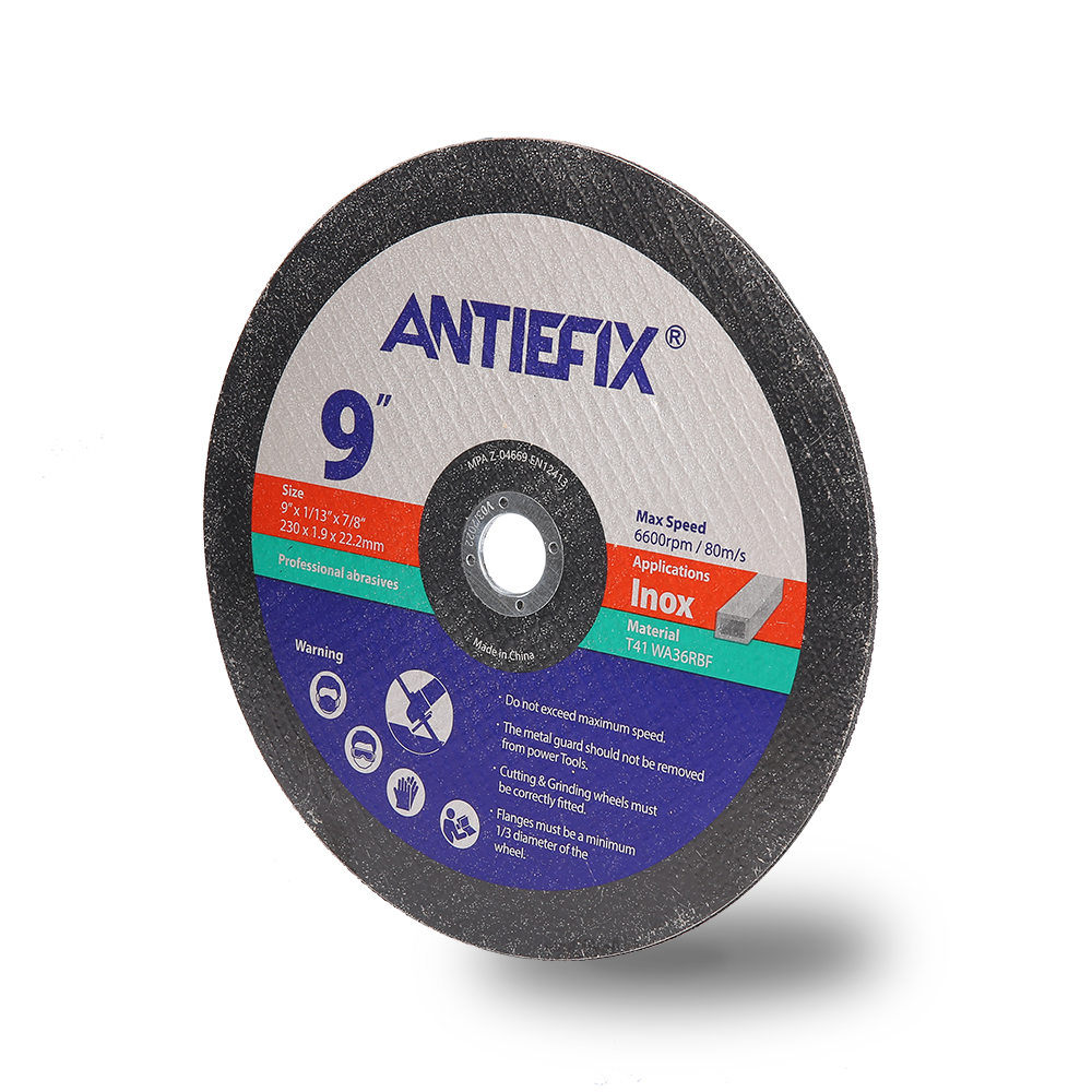 Antiefix, 9 дюймов, белый диск из Алюминиевого волокна, режущее колесо для Inox/нержавеющая сталь