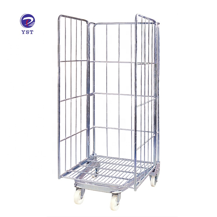 Warehouse logistic cargo storage folding nestable portable steel buy roll containers
