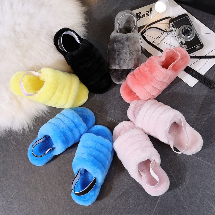 Factory wholesale winter children's cute plush home slippers shoes