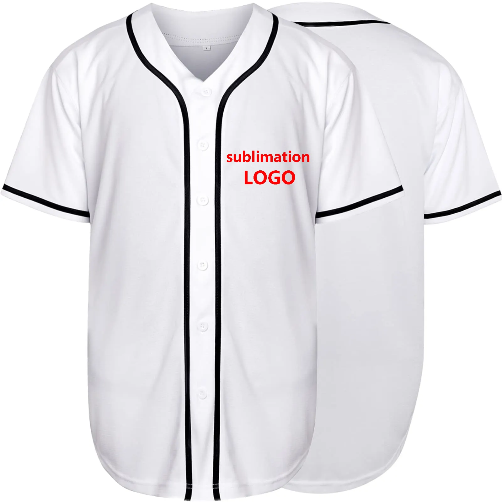 sublimation jersey Blank Plain Hip Hop Hipster Baseball Jersey Button Down Shirts Sports Uniforms Men Women Jersey custom logo