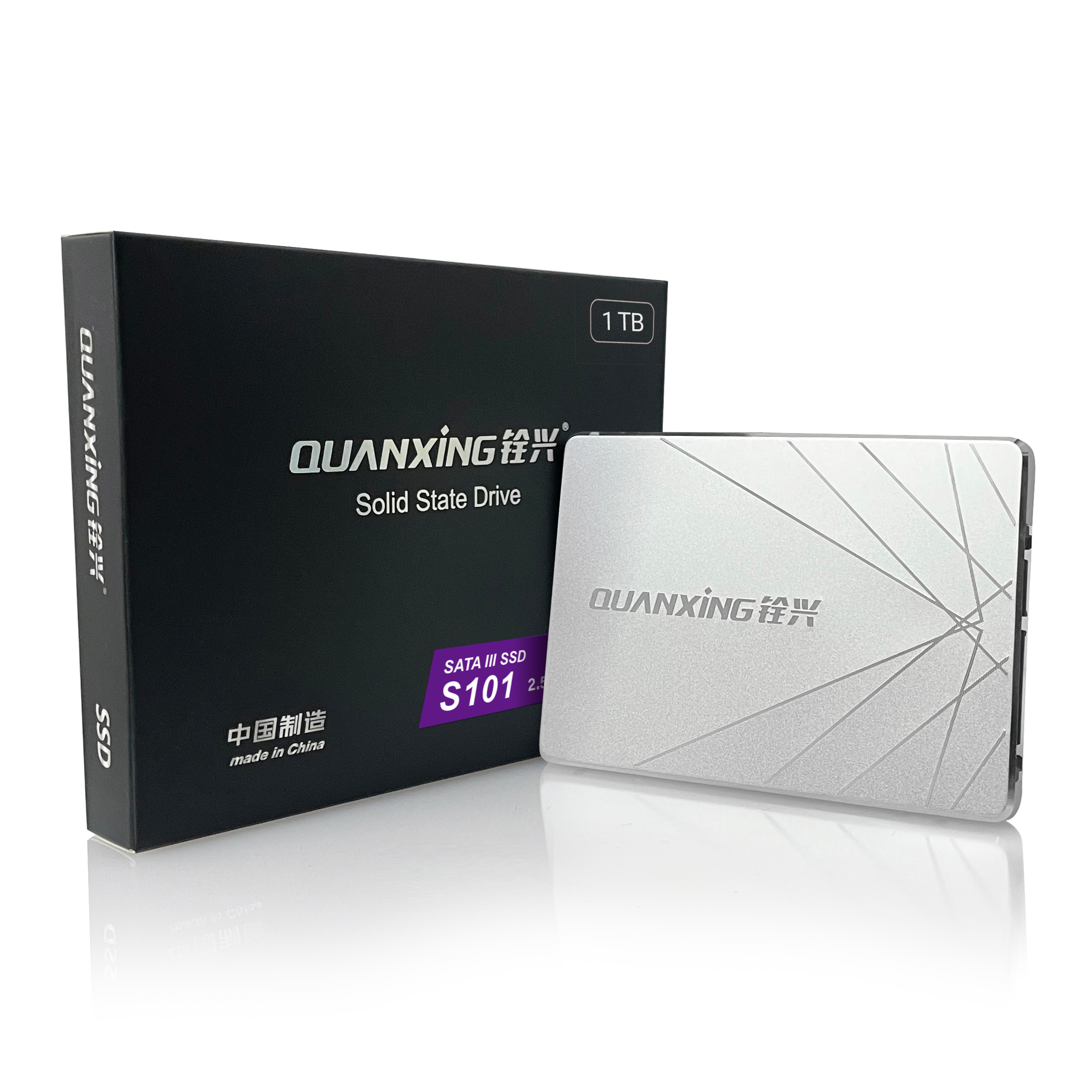 Жесткий диск QUANXING 2,5 дюйма SATA3 SSD ТБ, Внутренний твердотельный накопитель для ноутбука, компьютера, 1 ТБ 2,5 дюйма SATA III, металлический, серебристый