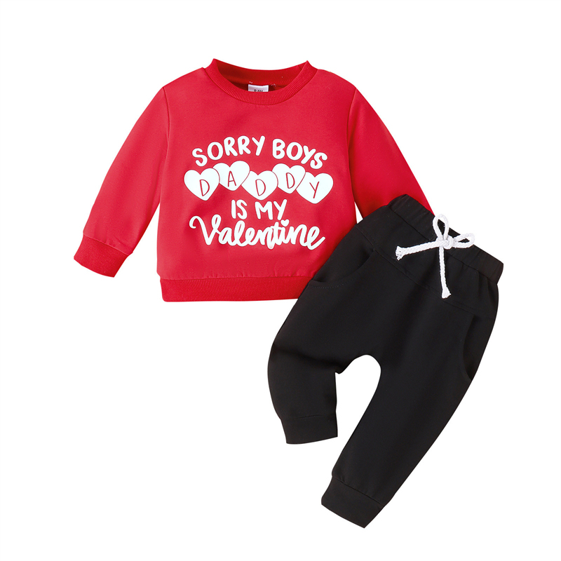 2024 Boys Valentines Baby Clothes 1-3 Years Boys Mother's Day Boys and Girls Clothes Wholesale