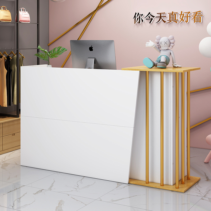 Gold And White Reception Desk Luxury Style Reception Desk Beauty Salon Modern Design Reception Desks