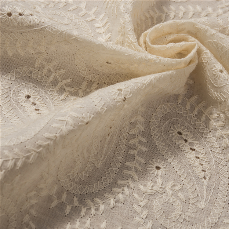 100% cotton New style high quality swiss lace cotton eyelet embroidery fabric for dress
