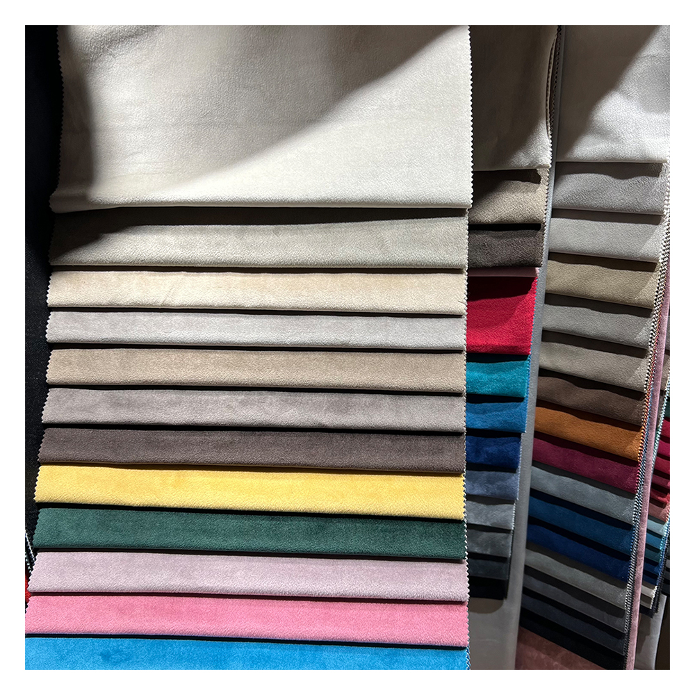 Hometextile Polyester Warp Knitted Sofa Fabric Supersoft Upholstery Solid Luxury Holland velvet Fabric For Sofa Furniture