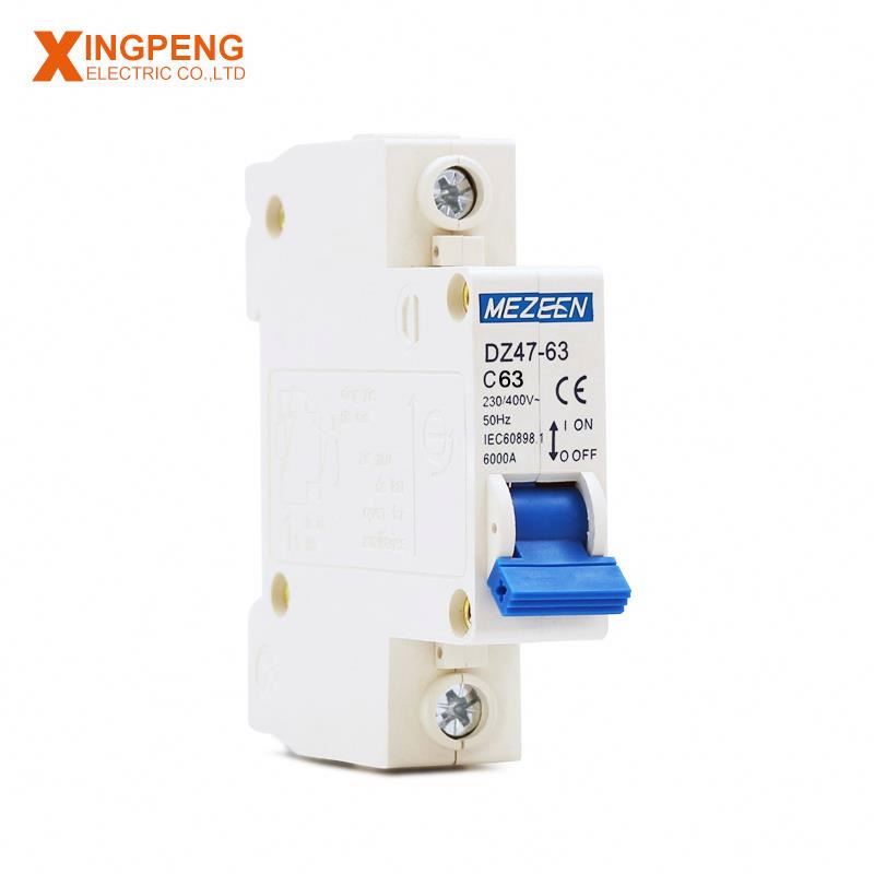 Yueqing factory new type Dz47-63 c45n 1p 20a  mcb single pole price working of air circuit breaker