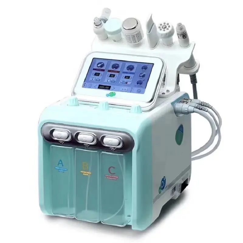 Multifunctional 6 in 1 korea aqua peel machine h2o2 oxygen hydro oxygen facial machine