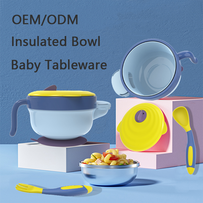 OEM ODM BPA Free Kids Dinner Warmer Insulated Food Thermos Bowls Baby Toddler Tableware Set Stainless Steel Feeding Bowl