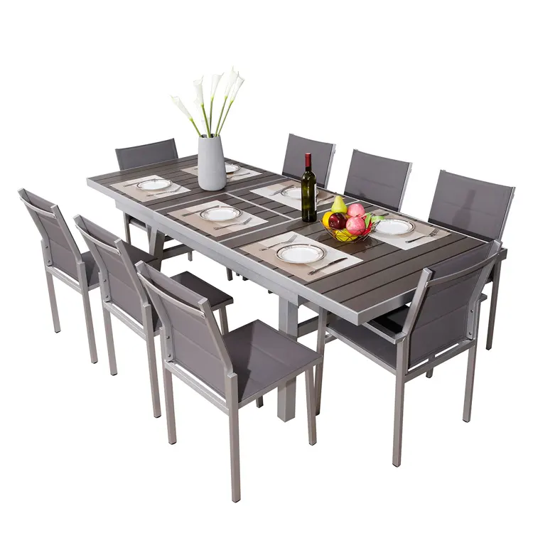 Multi-functional metal furniture restaurant aluminum outdoor dining set for hotel