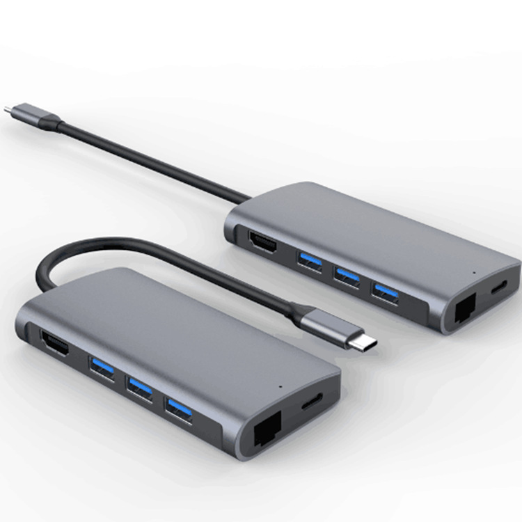 Оптовая продажа по 8 в 1 многопортовый USB3.1 Тип C к Hd-mi + 3 * usb 3,0 + Rj45 Gigabit Ethernet + PD + Sd + устройство для считывания с tf-карт USB HUB адаптер для кабеля