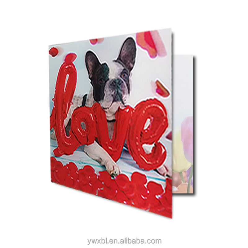 Zebulun 3D lenticular greeting card 15*15 cm PET Valentine card customize all occasions designs greeting card for gift