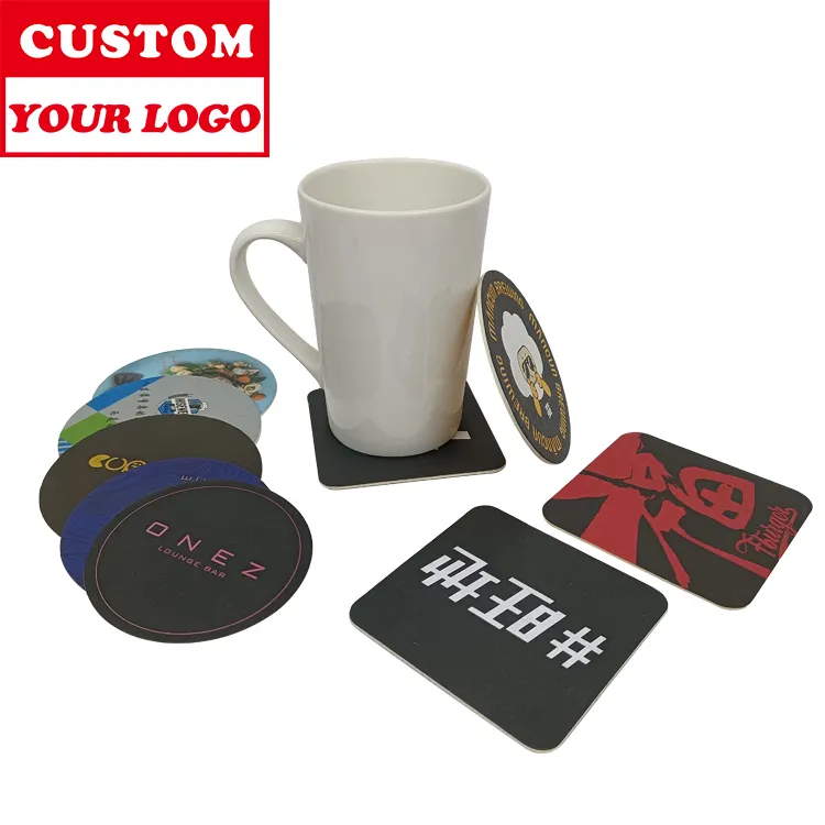 Картон с индивидуальным принтом на заказ с логотипом, водопоглощающие офисные чайные чашки, пивные бумажные подставки для напитков