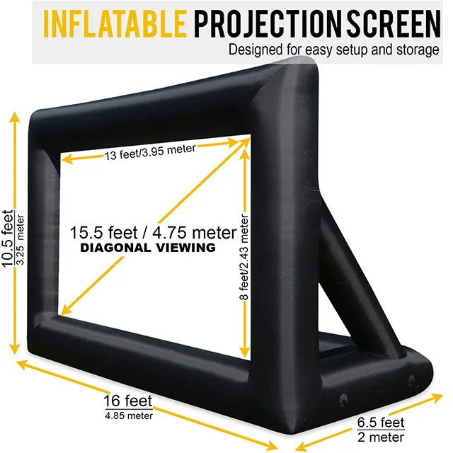 Inflatable Projector Screen 16FT Portable Inflatable Movie Screen /inflatable Projector Screen /advertising Inflatables Movie Screen For Sales