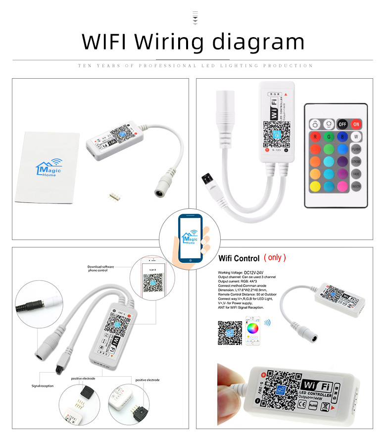Смарт Wi-Fi приложение с 21Key 24Key ИК пульт дистанционного управления для RGB/RGBW Светодиодная лента