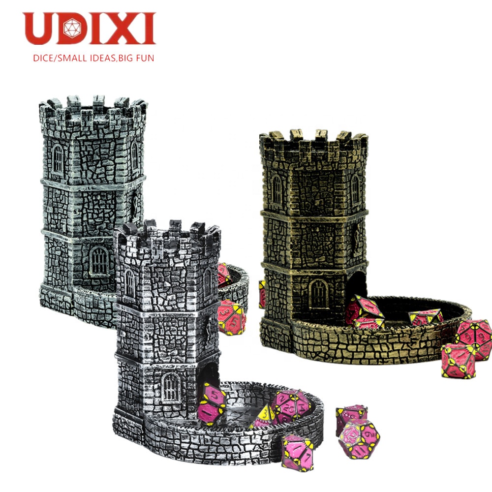 Udixi Dice Tower Dungeons and Dragons d&d RPG Resin Dice Tower Retro wall