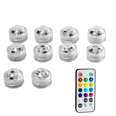 Submersible LED Lights Waterproof RGB Underwater Light For Wedding Tea Light Hot Tub Pond Pool Bathtub Aquarium Party Vase Decor