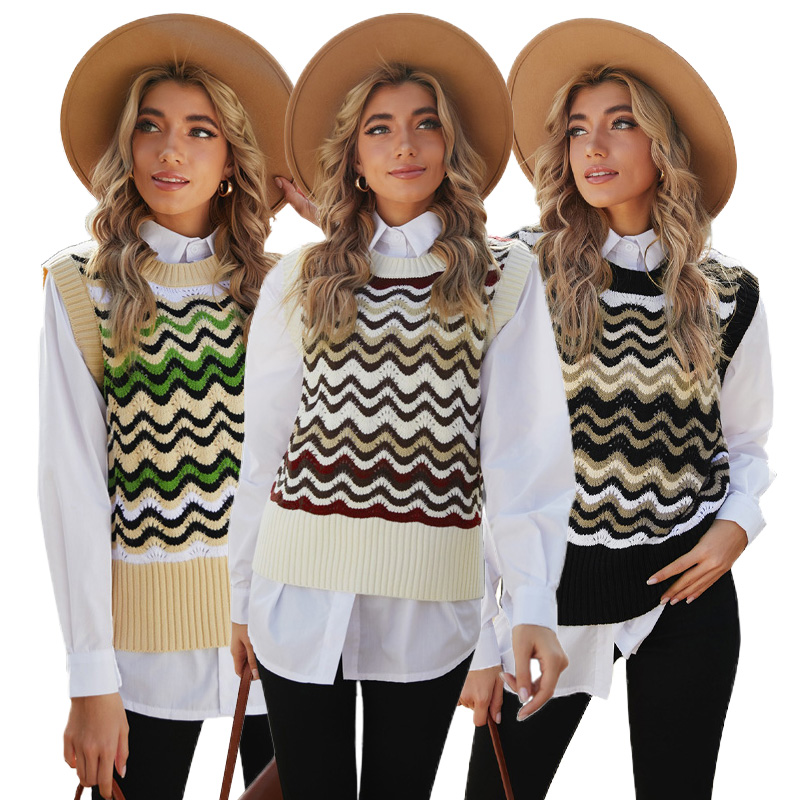 High Quality Kintted Pullover Sleeveless Tops Women Oversized Sweater Vest