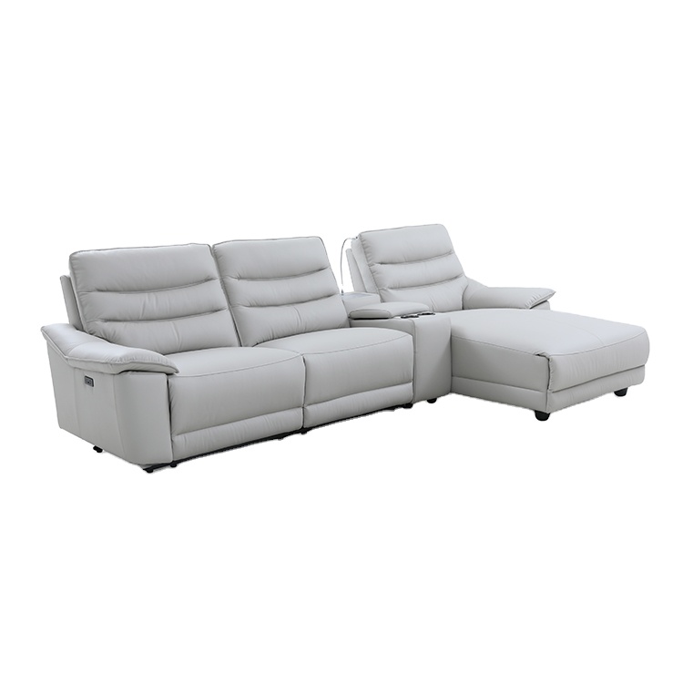 MAHWAH CHEERS Nordic Fashionable luxury Large Leather Sectional Functional Living Room Sofa