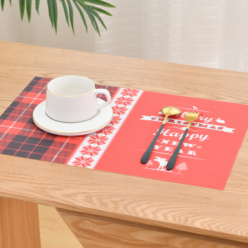 Customrized Tesling Home Brilliant Kitchen Table Mats Set Snowflake Christmas Jacquard Placemat