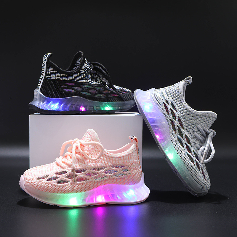 OEM&ODM 2021 Spring and Summer New Children Shoes Trendy Casual Sports Shoes Luminous Shoes Student Sneakers