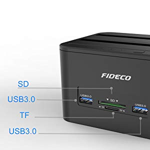 Sata With Usb Hub Card Reader 2.5" 3.5" Station Laptop Hdd Docking with Offline Clone