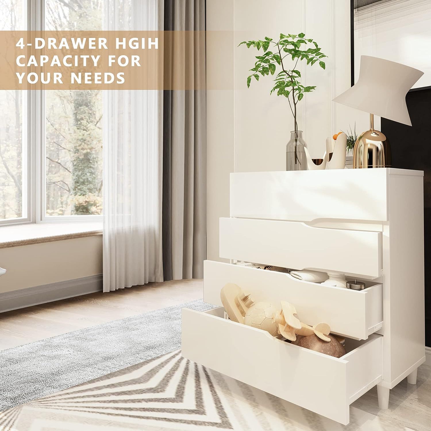 Kids Chest of Drawers Cabinet White Drawer Cabinet for Bedroom