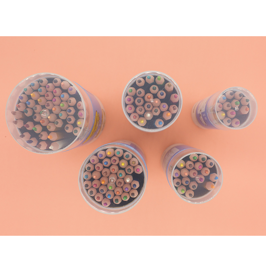 High quality wood free 18 color Hexagonal customized pencils with logo custom printed