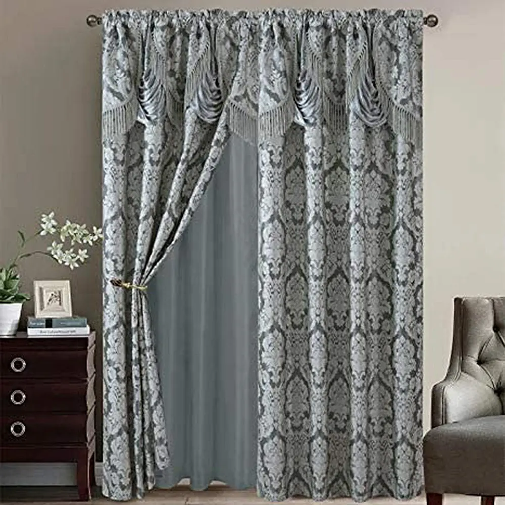2021 Hot Nice wholesale shop supermarket cheap Europe style two layer burnout valance curtain moq 1 piece ready to ship curtain