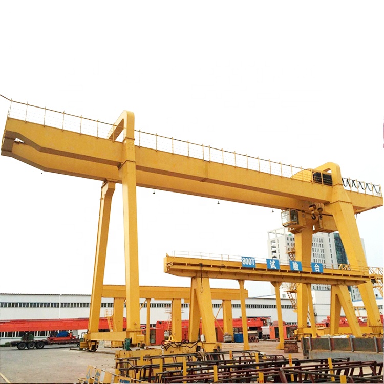 Top quality 75 tons electric rail traveling double girder winch type engineering goliath crane