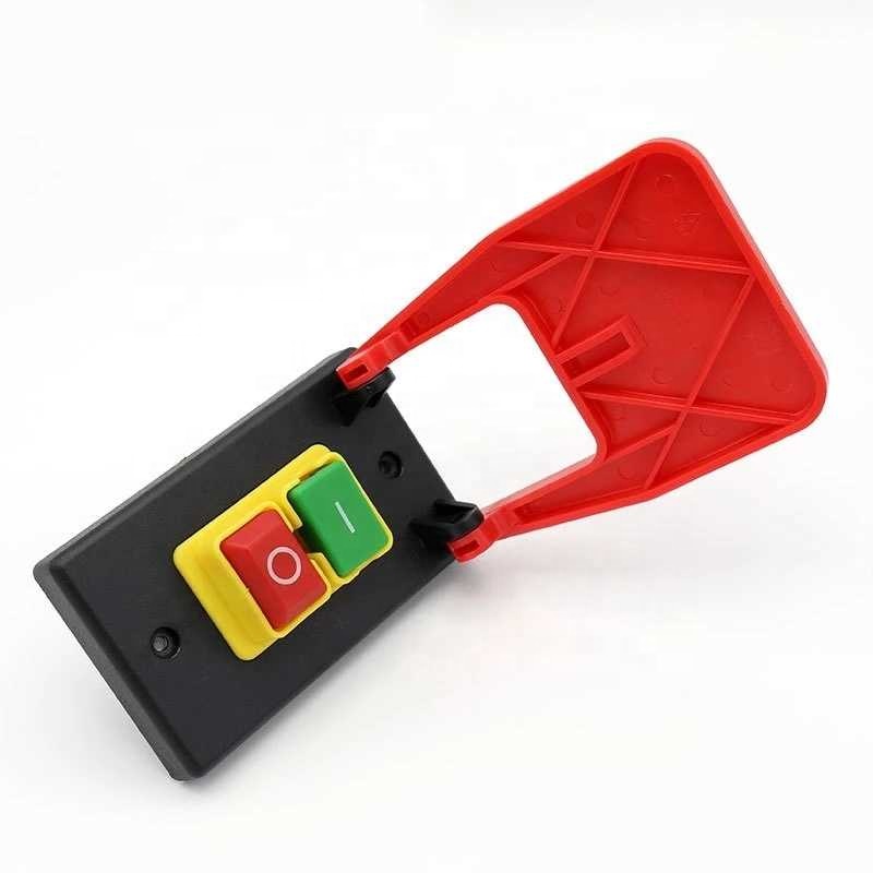 Off-On Red Cover Emergency Stop Push Button Switch 16A Power-Off/Undervoltage Protection Electromagnetic Start Switch