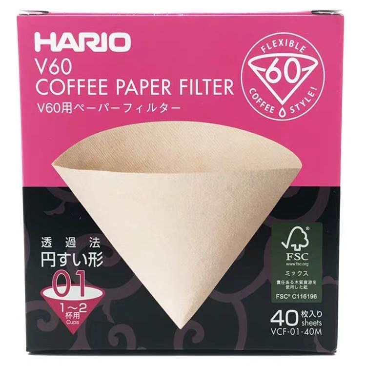Лидер продаж, кофейник Hario V60, натуральная фильтровальная бумага размера V01 и V02