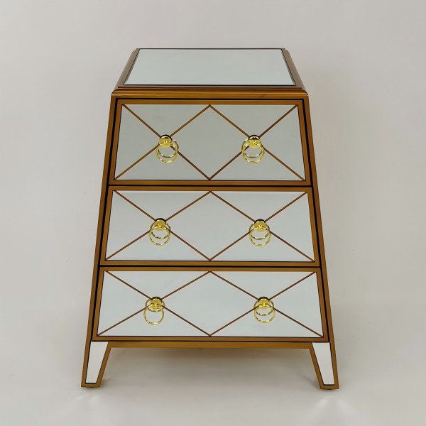 Guanlong Factory Wholesale beautiful mirrored chest cabinet for living room bedroom Home Hotel Apartment Glass furniture Decor