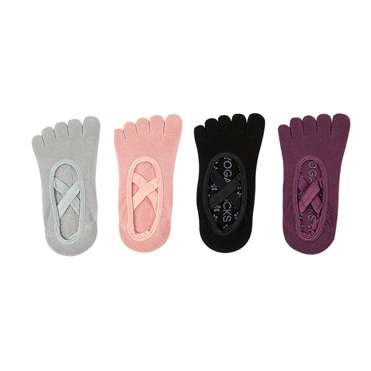 Wholesale non-slip fitness five finger women non-slip yoga socks
