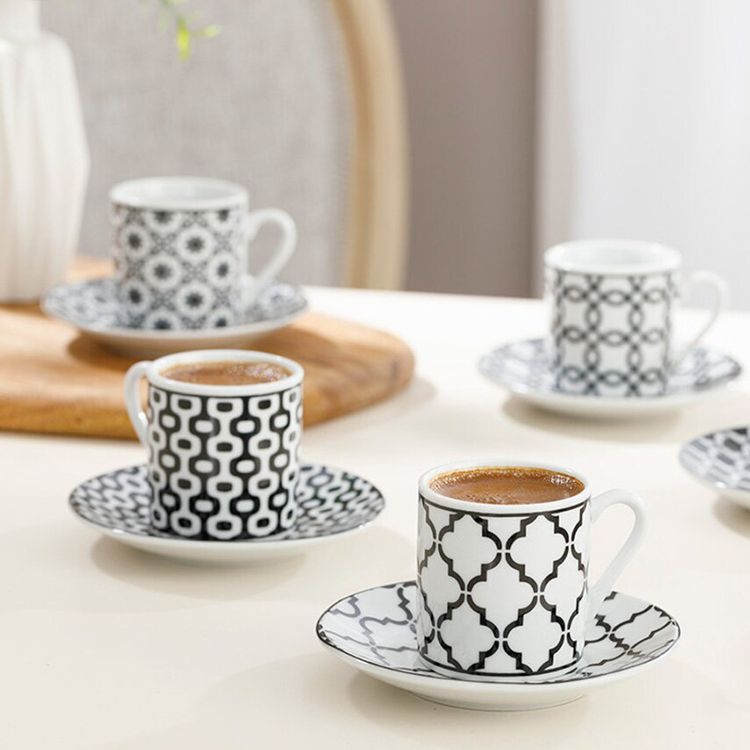 New design drinkware arabic turkish coffee cups espresso ceramic coffee cups and saucer