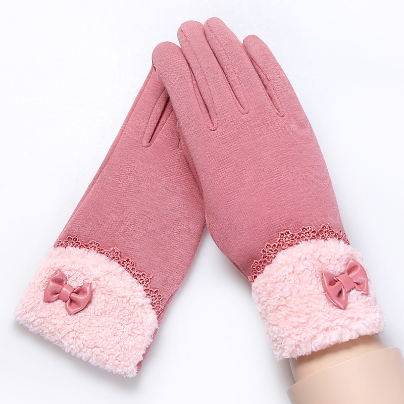 Winter New Ladies Mittens Wholesale Touch Screen Cotton Gl oves Outdoor Driving Non-Slip Women Warm Gl oves