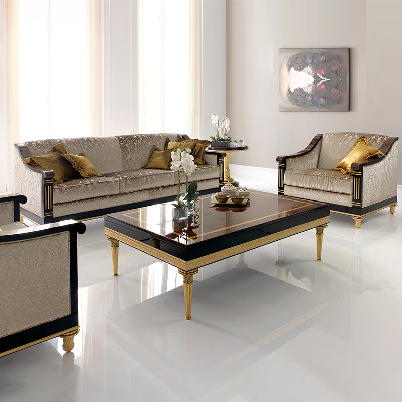 Hotel Furniture Italian Elegant 1+2+3 Sofa Carving Sofa Designs Living Room Furniture Classic Normal Antique Hotel Furniture