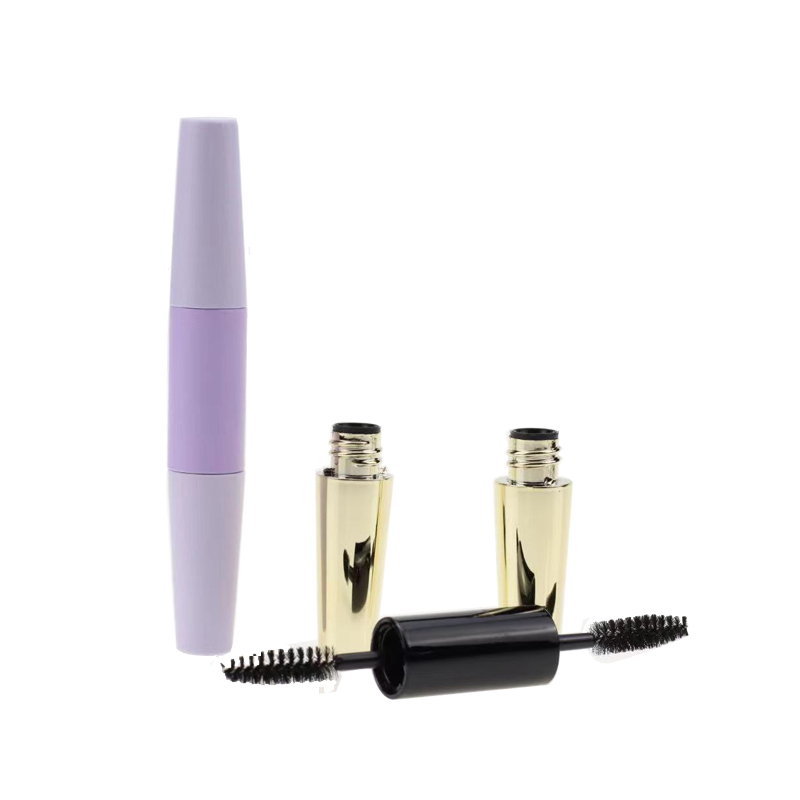 Canfeng new unique 5ml double end mascara tubes with wands luxury 2 in 1 dual purple mascara tubes custom