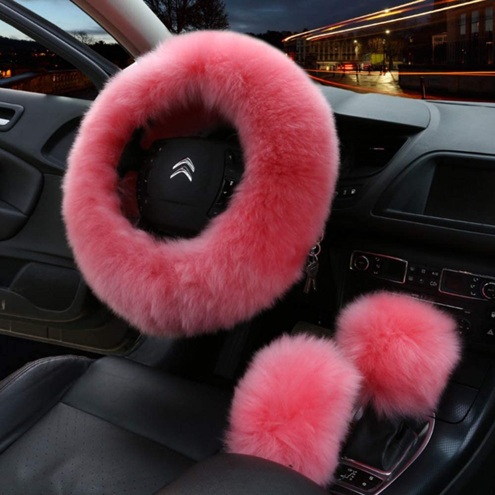 Зимний теплый чехол для руля автомобиля из овчины