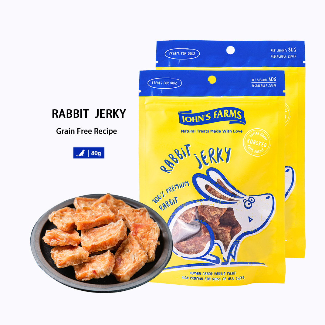 Корм для домашних животных, натуральный кролик Jerky с высоким содержанием белка, с низким содержанием жира, без зерен, лакомство для собак, снэки для тренировок собак