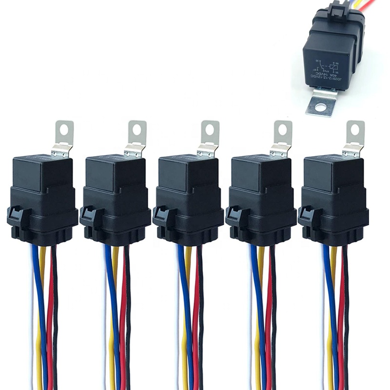 Производитель реле 5 упаковок 40/30 а сверхмощные с 12 Awg Луженые Медные провода, 5-контактное Spdt автомобильное реле 30A 12 В реле