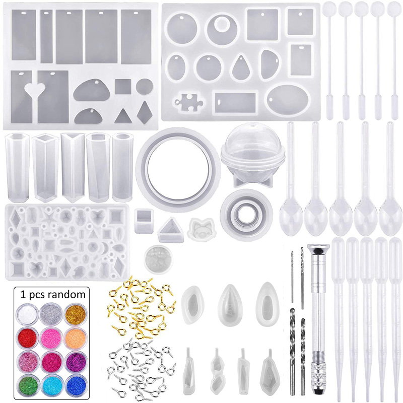 Crystal Drop Adhesivev silicone mould for DIY pendant suit with crystal drop glue bracelet and powder Resin Casting Molds