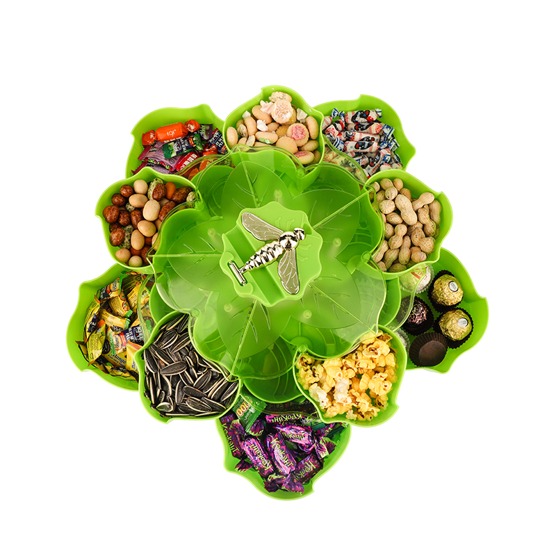 High End Plastic Food Nuts Rotating Candy Layered Rotating Snack Serving Tray