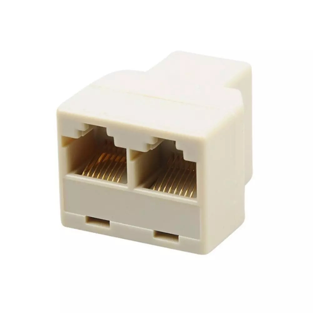 Разветвитель для соединения, адаптер P15, Разветвитель RJ45, адаптер от 1 до 2, два гнездовых порта CAT5/6, Сетевая розетка LAN Ethernet