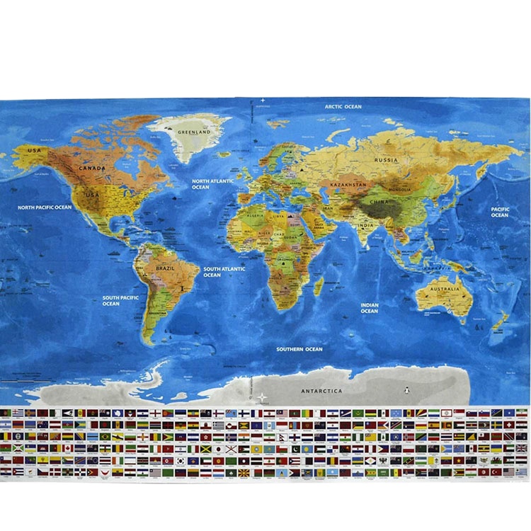 Factory supply travel scratch world map