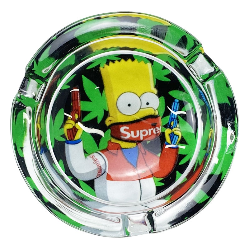 Custom Cheap Creative Decotarive An Portable Crystal Ash Tray Mini Cigar Cookies Ashtray Custom Logo Weed Glass Ashtray